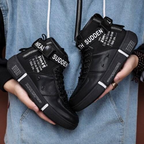 Mens Fashion Casual Shoes High Top Sneaker 2019 Spring Autumn New Men Shoes High Quality Non-slip Walking Shoe Zapatillas Lona