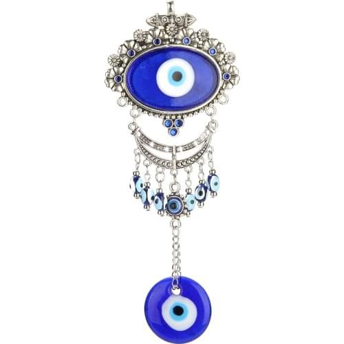 Oval Blue Evil Eye Amulet Protection Wall Hanging Turkish Blessing Gift Lucky Pendant Home Decotation for Gift