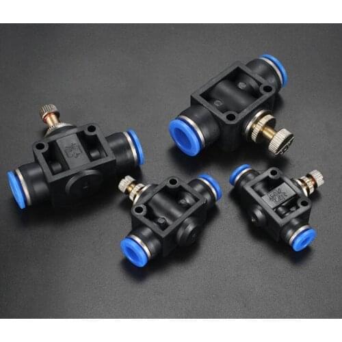 Pneumatics Air Throttle Valve Speed Control Quick Hose Tube Water Fitting Connector Pneumatic Fittings Adjust 4/ 6/ 8/10/12mm