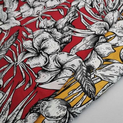 On Sale New Polyester Fabric For Dress Sewing Cloth Fashion Suit Linen Crepe Flower Print Chiffon