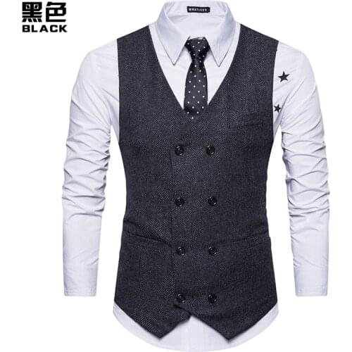 Wool tweed suit mens vest Victorian steampunk vest men and leather gentleman best men slim wedding vest men