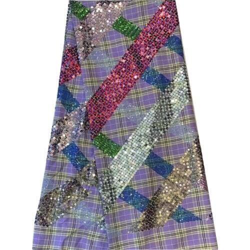 SJ Lace Woven fabric 2021 High Quality Nigerian Lace Fabric Embroidered French African Sequins Lace Fabric Weaving Sewing wh3-32