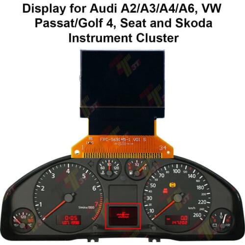 Dashboard LCD Display Replacement For Audi A3/A4/A6, VW Passat/Golf 4, Seat and Skoda instrument cluster