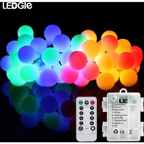 LEDGLE Ball lights 3AA Battery Powered starry Fairy string Ball Lamp Party lights for Garden Christmas Tree Wedding New Year