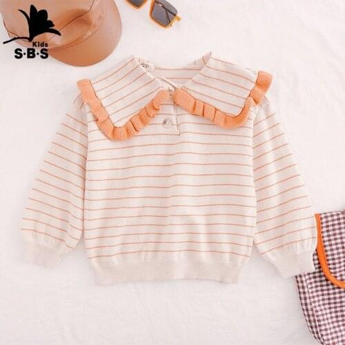 Girls Sweater 2020 Autumn New Arrival Big Childrens Pullover Bottoming Sweater Fashionable Girl Baby Sweater Striped Sweater