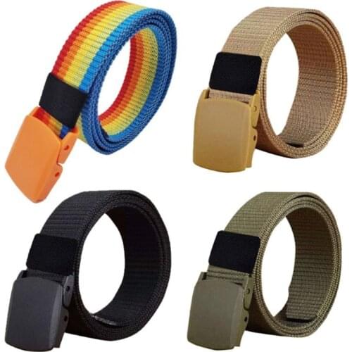 Military Army Canvas Belt for Men Women Waist Belt 2020 Fashion Plastic Buckle Casual Cowboy Black Belts Ceinture Strap for Jean