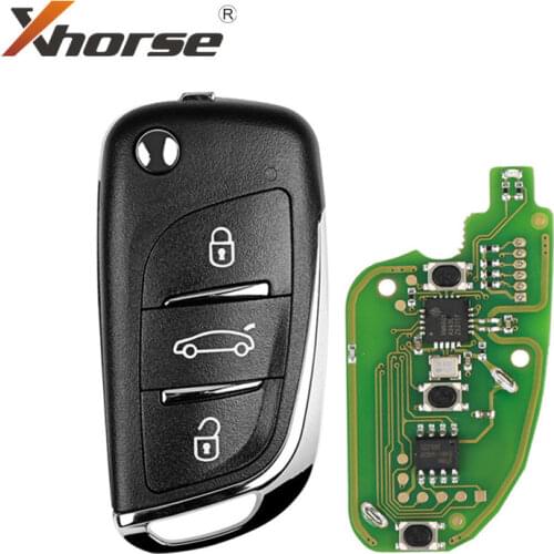 XHORSE XKDS00EN VVDI2 For DS Type Remote Key 3 Buttons Remote Key Shell For VW Transponder Chip X002 Wire Remote Key 10 Pcs/lot