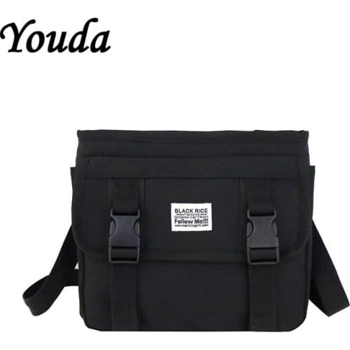 Youda Japanese Color Matching Messenger Bag Unisex Couple Shoulder Bags Hip Hop Style Simple Oxford Cloth Mobile Phone Packet