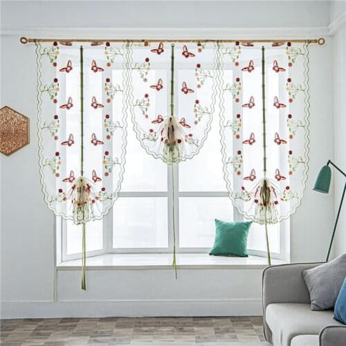 YokiSTG Flower Printed Sheer Curtain Short Window Tulle Curtains for Living Room Bedroom Kitchen Treatments Draps Home Decor