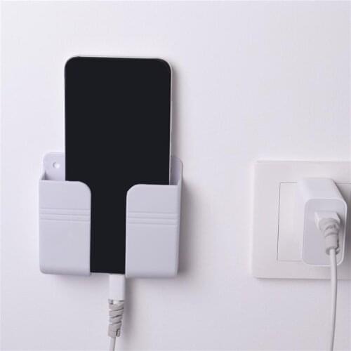 Yellow Wall Mounted Storage Box Remote Control Mounted Organizer Mobile Phone Plug Wall Holder Charging Multifunction Holder