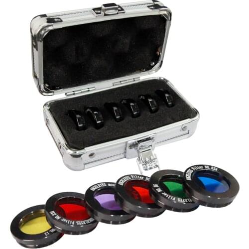 1.25 Inch Filter Astronomical Telescope Moon Filter Total 6pcs with Exquisite Aluminum Box Uv Pass Filter Telescope Accessories