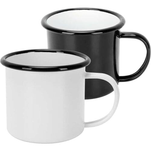 1Pcs Camp Mug Enamel Non-Toxic Tea Cups Drink Mug for Picnics for Camping Office Home Vintage Breakfast Milk Coffee Artistic Cup