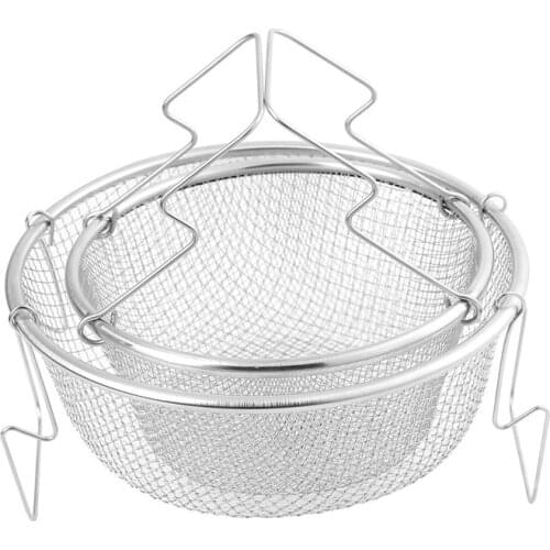 1PC Tableware Fryer Handle Strainer Colander Mini Tool Home Stainless Steel French Fries Basket Kitchen Portable Snack Cooking