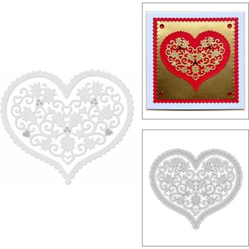 2020 New Heart Metal Cutting Die Christmas Iris Flower and Leaves Die Scrapbooking For Valentine Craft Card Making no Stamps Set