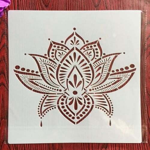 30 * 30cm size diy craft Buddhist lotus mold for painting stencils stamped photo album embossed paper card on wood, fabric,wall