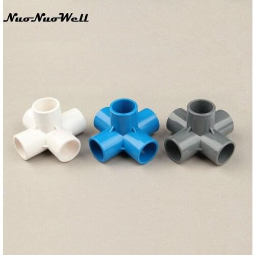 6pcs NuoNuoWell Plastic PVC 25mm Pipe Three-dimensional Connector for Garden Irrigation Watering Tube Adapter DIY Tools