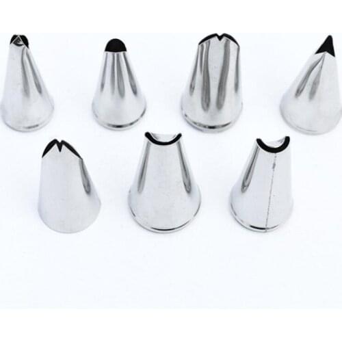 7Pcs/Set Stainless Steel Daisy Flower Leaf Nozzles Icing Piping Tips Cake Decorating Tools Cream Rose Bakeware Cupcake Molds