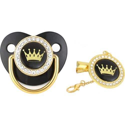 BLINGONLY New Design Girl Crown Rhinestone Infant Baby Pacifier