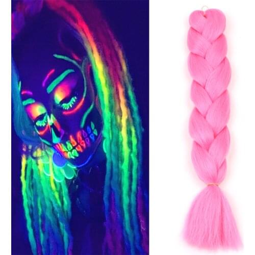 Synthetic Jumbo Braids Shining Hair Light Braiding Hair in the Darkness High Temperature Fiber Braid Hair