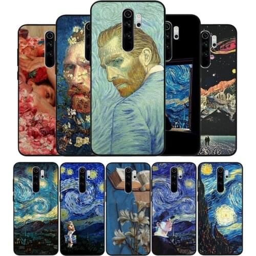 Van Gogh Starry sky art Black TPU Silicone Soft Phone Case For Redmi 4A 4X 7A 5 Plus 6 Pro NOTE 9 7 8 5 Pro 4 6