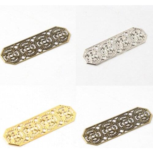 30pcs Filigree Wraps Spacer Connectors Charm Metal Pendant Crafts Connector For Jewelry Making Decoration Accessories DIY