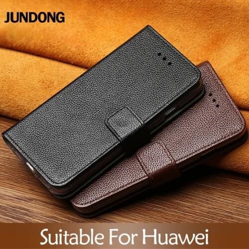 Flip phone Case For Huawei P10 P20 P30 Mate 10 20 Pro lite case Y6 Y7 Y9 P Smart 2019 Cowhide Cover For Honor 8X max 9X 10 lite