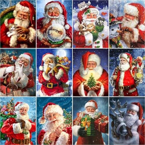 HUACAN 5D DIY Diamond Painting Santa Claus New Arrival Full Square Round Diamond Embroidery Cross Stitch Christmas Decoration
