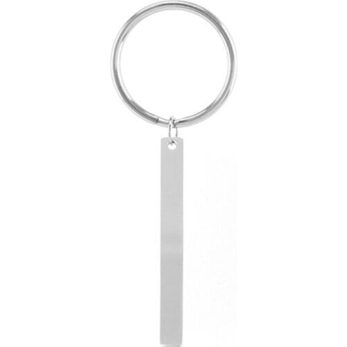 ID Rectangle Keychain 28 Blank Charm Connection Metal Key Ring Key Chain Key Fob Accessories Key holder Wholesale 10pcs