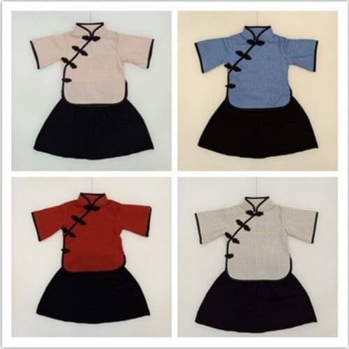 Newborn Baby Chinese Traditional Clothes Summer Hanfu Tops Pants Baby Bull Photographie Clothes Clothes Dropshipping 3-12 month