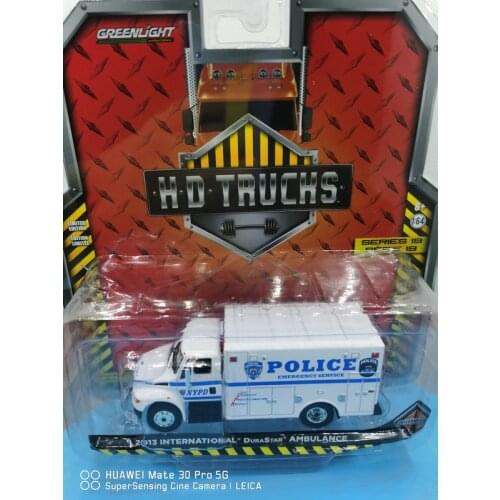 GREENLIGHT cars 1/64 2013 international Durastar Ambulance H.D.TRUCHS (NYPD) POLICE Collect die-cast vehicles models toys