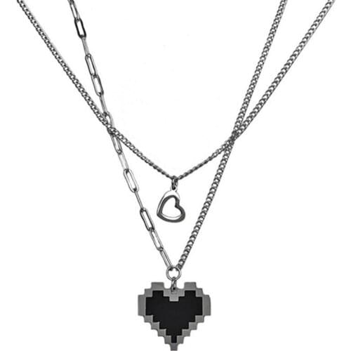 Fashion Necklaces Bravery LOVE Heart Necklace Pendant Link Chain Women Jewelry Accessories Hiphop Necklaces for Women