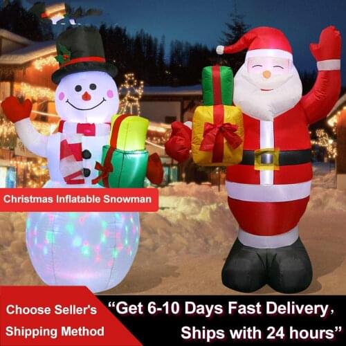 Inflatable Santa Claus Night Light Figure Outdoor Garden Toys Christmas Party Decorations New Year 2020 150cm US EU Plug