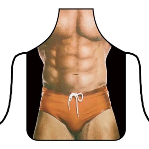 New Macho Beauty Muscular Man Lady Funny Kitchen Apron Christmas Decoration Personality Novelty Creative Couple Women Man Aprons