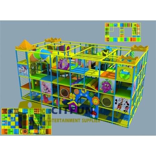 New design Giant Amusement Park Indoor Playground Four layers Game area for sale IP-016D