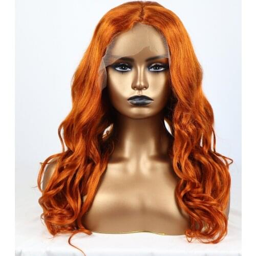 Orange Ginger Color Lace Front Human Hair Wigs Brazilian Remy Lace Closure Wig Pre Plucked 13x4 Lace Front Wig Free Part
