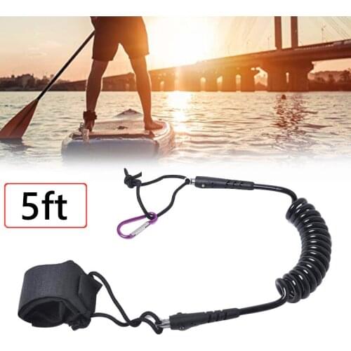 Surfboard Leash Surfing Safety Ankle Rope 5ft 7MM Paddle Board Leash Foot Hand Coiled Safety Rope Surfing Accessory Water Sports