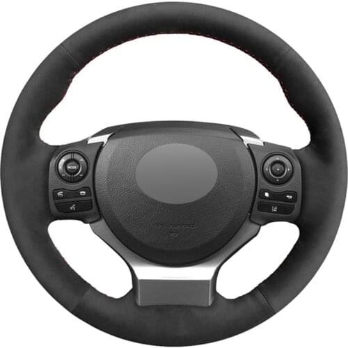 Handsewing Black Suede No-slip Car Steering Wheel Cover For Lexus IS200t IS250 IS300 2016-2019 IS350 IS F-Sport 2014 2015 2016