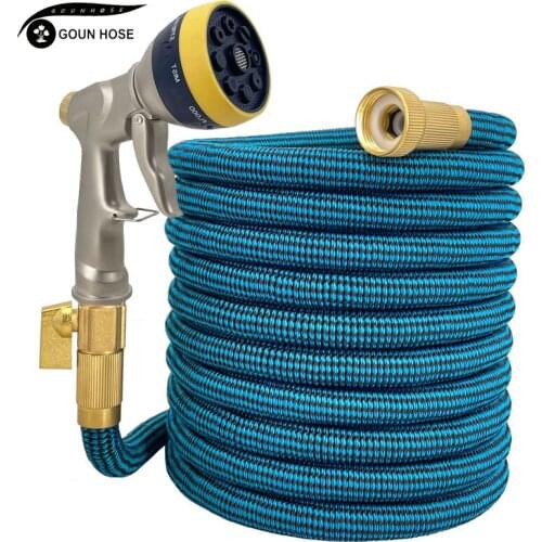 High Quality Garden Hose Telescopic Watering Hose For High Pressure Car Wash Magic Hose Metal Spray Gun Outdoor Cleaning Tool