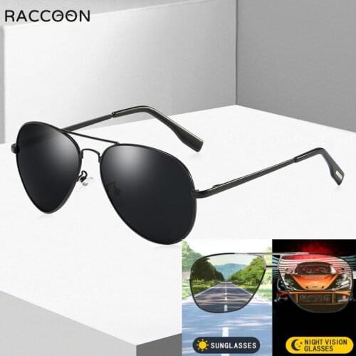 Classic Pilot Polarized Day Night Vision Sunglasses Men Fashion Metal Aviation Sun Glasses Women Driving Eyeglass Goggle Uv400