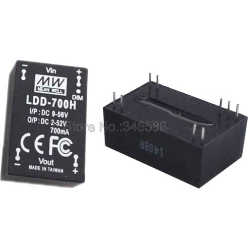 LDD-700H DC9-56V DC2-52V 700mA MEAN WELL Original DC-DC Constant Current Step-Down LED Driver
