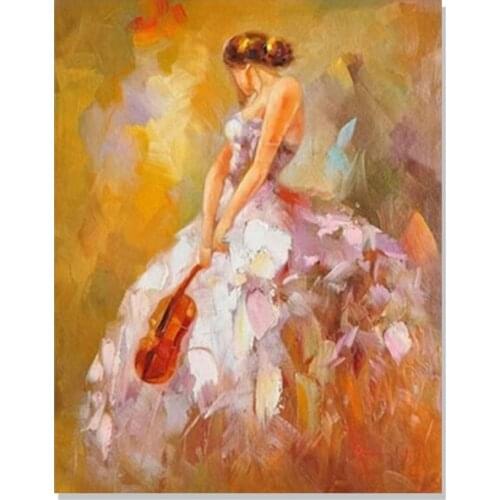 Textured Dancer Picture Hand painted Modern Abstract Oil Painting on Canvas for Living Room Wall Art Home Decoration Gift SL072