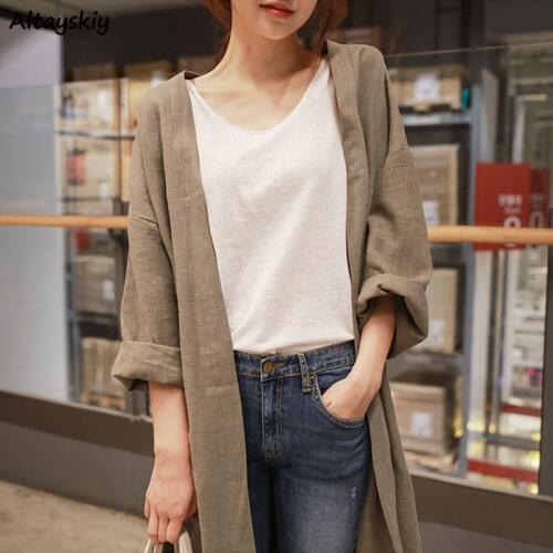 Trench Women Vintage Femme Sun-proof New Clothing Summer Hot Sale Retro Basic Ulzzang All-match Trendy Long-coat Simple Elegant