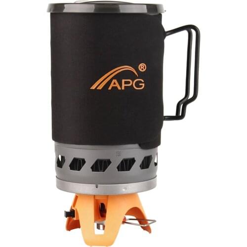 Camping Stove Gas Burner Outdoor Cookware 1400ML Heat Exchanger Pot Cooking Systerm Picnic Tourist Kitchen Cooker Equipment