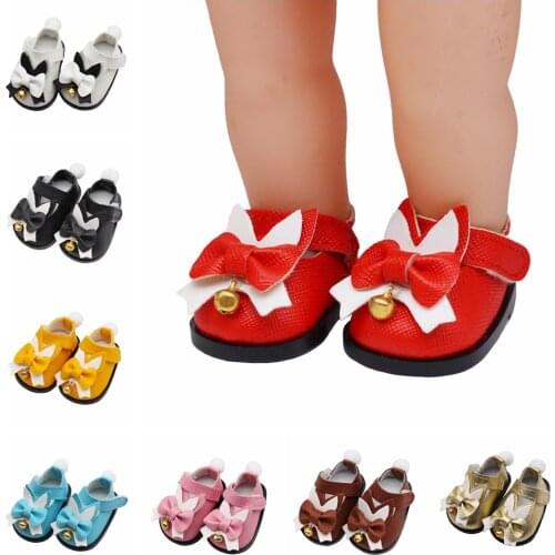 8 colors Soft Leather Doll Shoes 5Cm For 14.5 inch Dolls & 20cm EXO Stardolls & 32-34Cm Paola Reina Girls Gift Doll Accessories