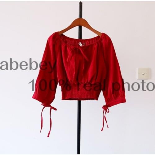 Vintage Women Blouses short Sleeve Ruffles Autumn Winter Casual Blouse Shirts Female Square Collar Boho Sexy Tops Chic