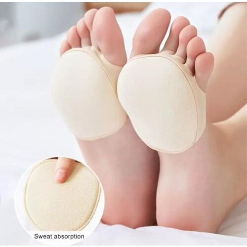 1 Pair Antibacterial Breathable Toe Shape Correction Breathable Half-socks Black and Khaki Socks High Heels