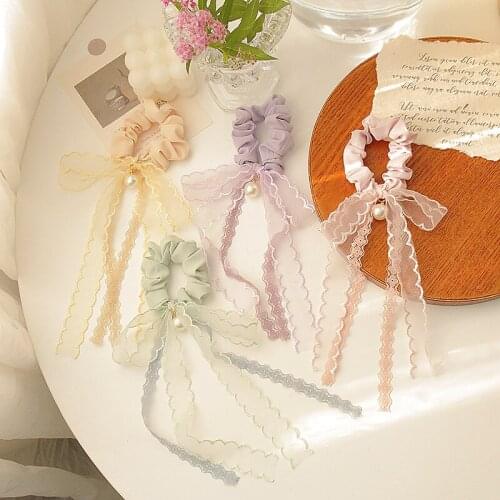 1PC Fashion Silk Bowknot Elastic Headband Women Hair Ties Girls Scrunchies Ponytail Holder for Lady Hair Bands Hair Accessories