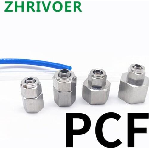 1pcs Pneumatic quick connector PCF copper inner wire quick screw straight through 1:2:3:4 insertion 4 6 8 10 12mm