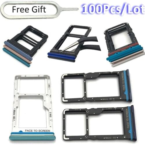 100PCS, New SIM Card Tray Slot Holder Replacement Part For Xiaomi Mi 10 9 Lite Mi CC9 Pro Note 10 Mi 10T Lite Poco X3