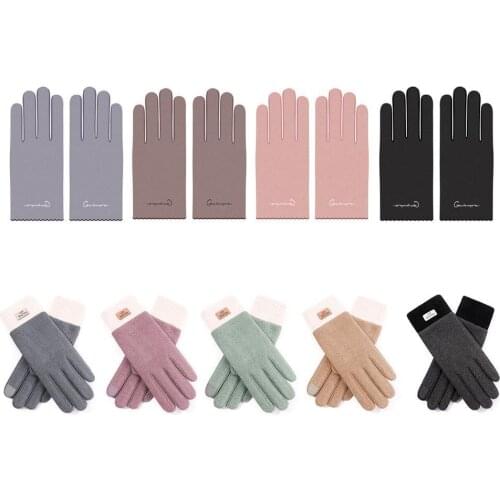 2021 New Fashion Women Winter Fluffy Gloves High Quality Warm Gloves Female Color Vacation Gloves
